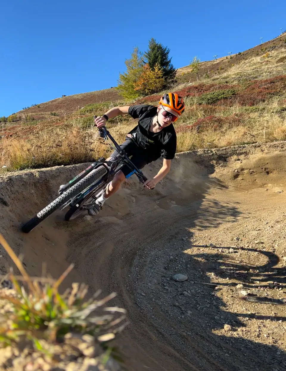 Anliegerkurve im Bikepark Bellwald